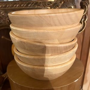 Vintage blonde maple wood bowls, MCM, wood salad  bowl set of 5, farmhouse